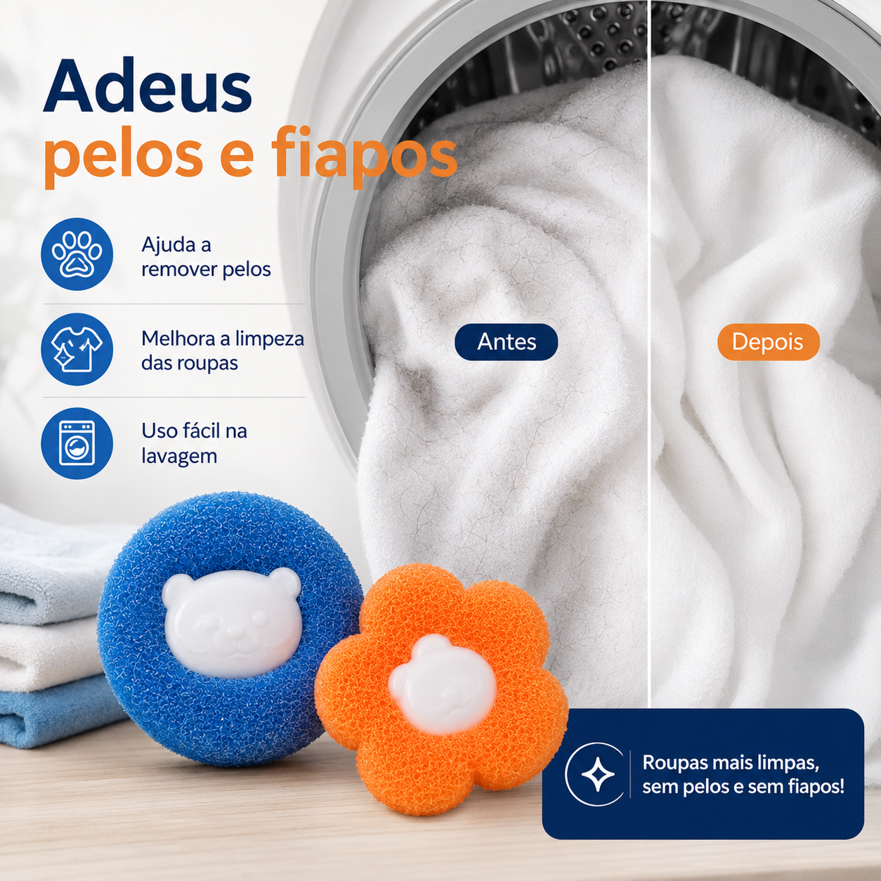 LavaPet Clean - Esponja Removedora de Pelos e Fiapos