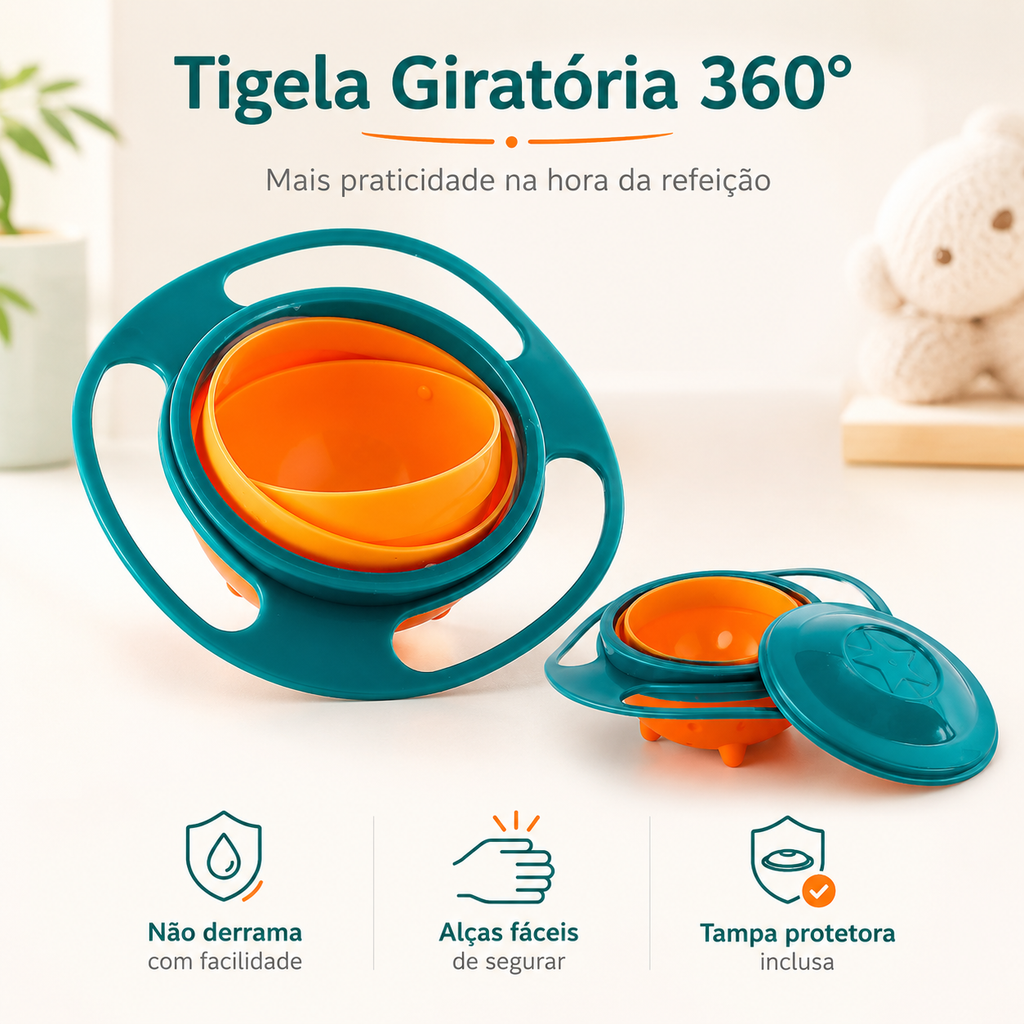 Tigela GiroKids 360° Antiderramamento