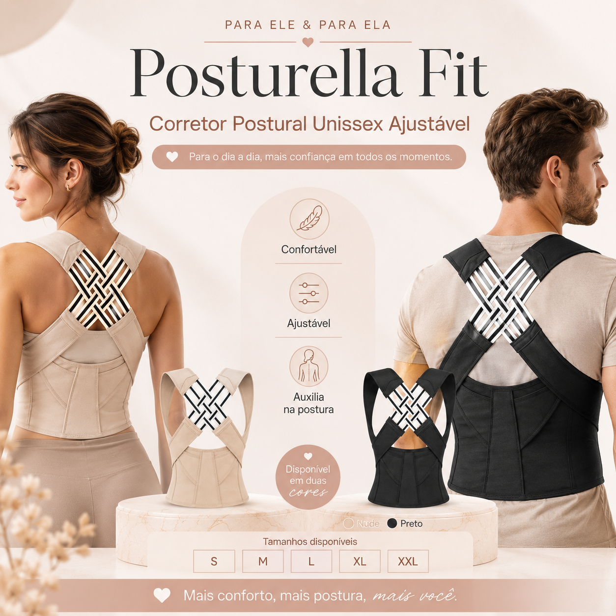 Posturella Fit - Corretor Postural Ajustável