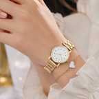 Aurora Gold — Kit Relógio Feminino + Pulseira Coração