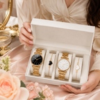 Aurora Gold — Kit Relógio Feminino + Pulseira Coração